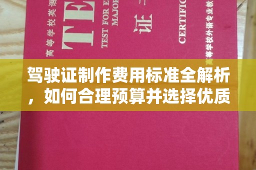东丽驾驶证制作费用标准全解析，如何合理预算并选择优质服务？