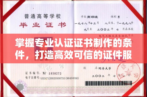 东丽掌握专业认证证书制作的条件，打造高效可信的证件服务