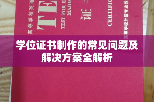东丽学位证书制作的常见问题及解决方案全解析