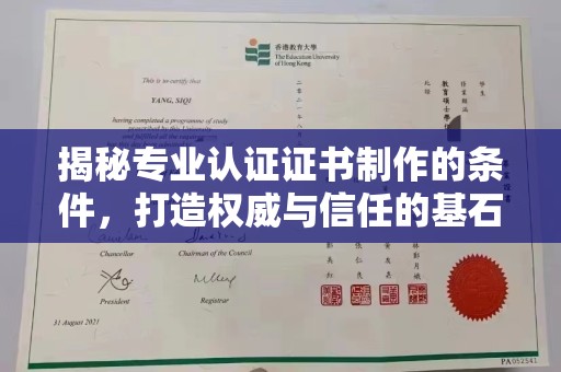 东丽揭秘专业认证证书制作的条件，打造权威与信任的基石