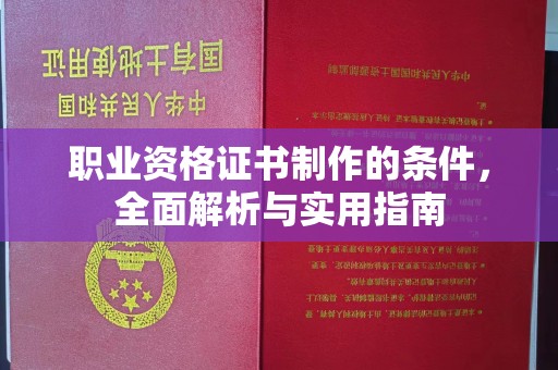 东丽职业资格证书制作的条件，全面解析与实用指南